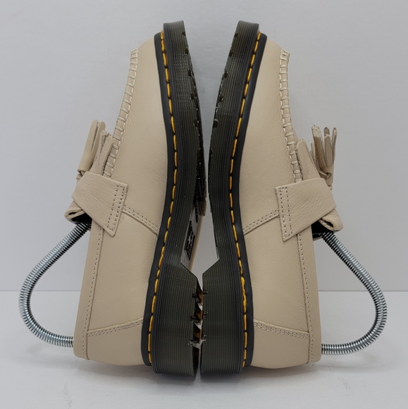 Dr. Martens | Adrian beige tan leather chunky tassel loafer shoes | WMS 7 - Picture 9 of 11